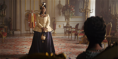 la princesse re&ccedil;oit Agatha Danbury pour avoir des informations sur le couple royal.